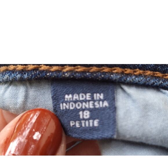 J. Jill Denim Modern Slim Boot Cut Jeans Blue Size 18 P Short Cotton Stretch - Picture 8 of 10